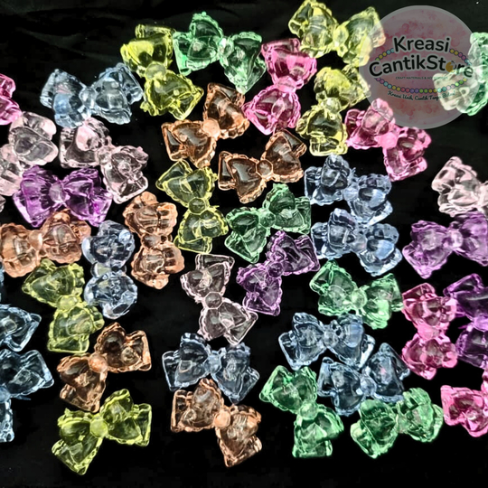 Manik-Manik / Mote Pita Bening / Manik Pita Renda Transparan Warna-Warni Bahan Kerajinan Craft DIY