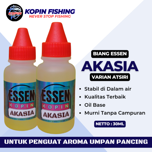 Biang Essen Akasia Aroma Atsiri Untuk Campuran dan Penguat Aroma Umpan Pancing 10ml/ 30ml