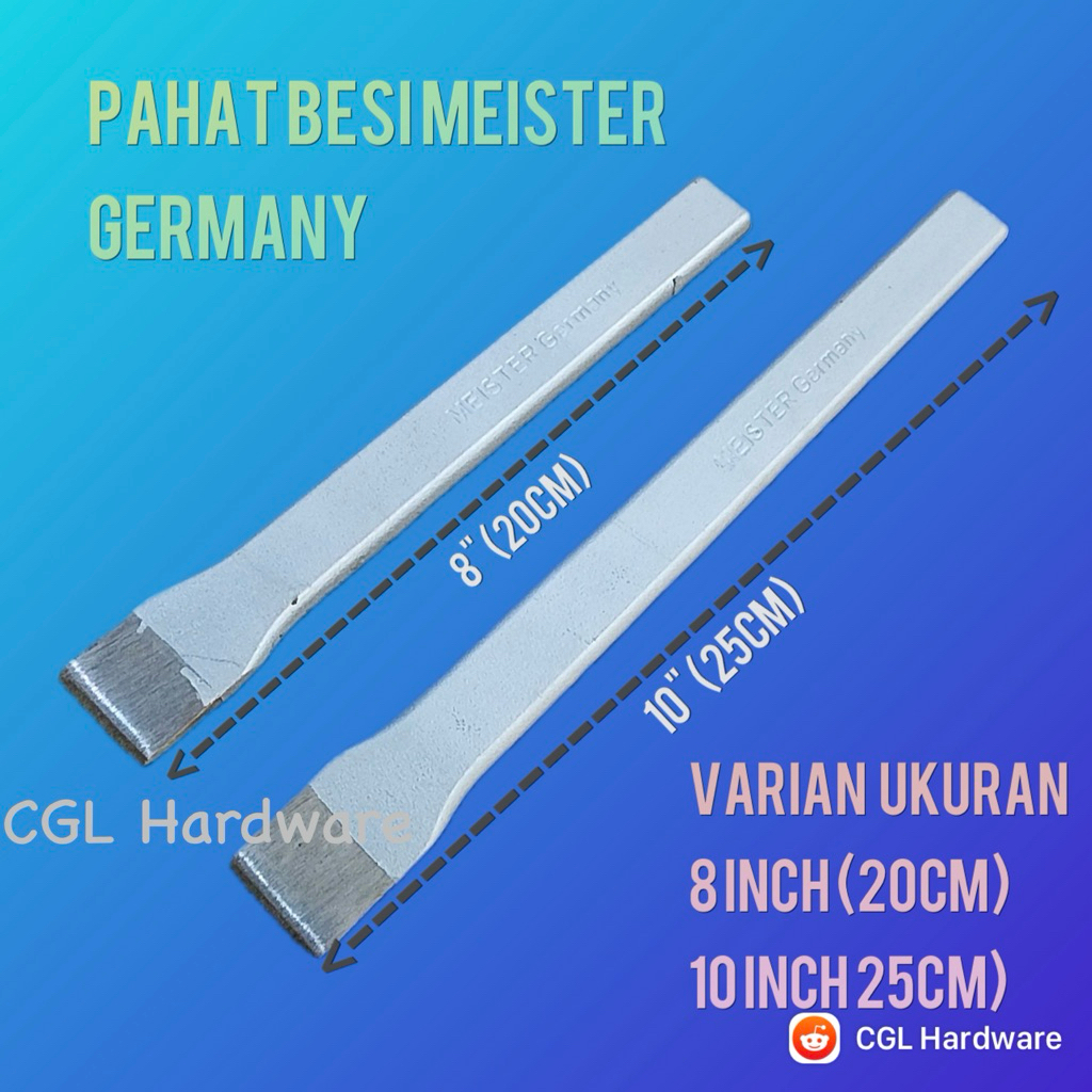 Pahat betel besi baja beton Meister jerman germany 8 inch dan 10 inch
