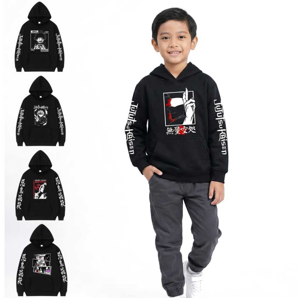 Jaket Hoodie Anime Anak Laki-laki Perempuan Usia 3-10 Tahun Bahan Fleece