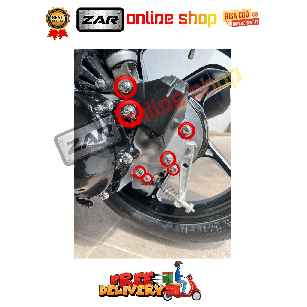 BAUT KRENGKES GARDAN 1 SET ( 7 BAUT ) BEAT ESP NEW SCOOPY ESP NEW STREET TAHUN 2015 - 2021 CBS DUDUK