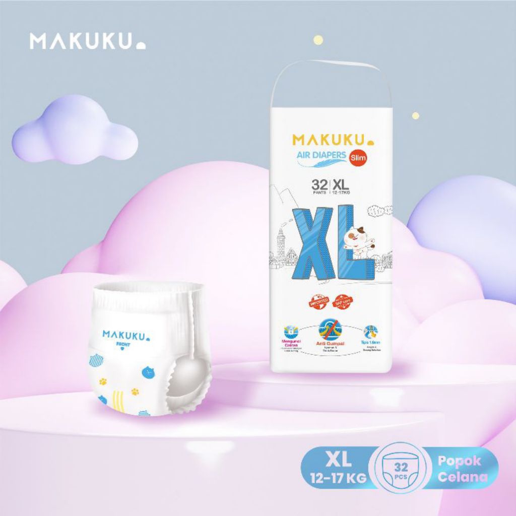 MAKUKU AIR DIAPERS SAP SLIM XL32