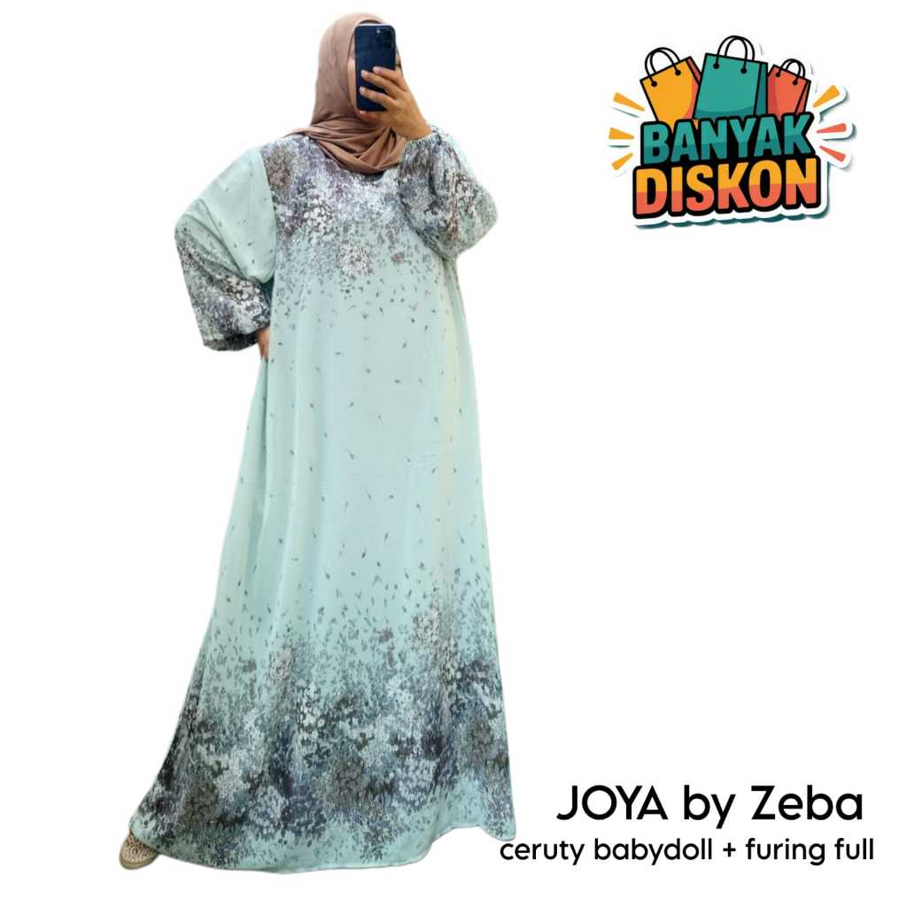 Zeba | Joya Gamis Lebaran Ceruty Super Jumbo Mewah LD140 LD150 Maxi Dress Kondangan Pesta Wanita