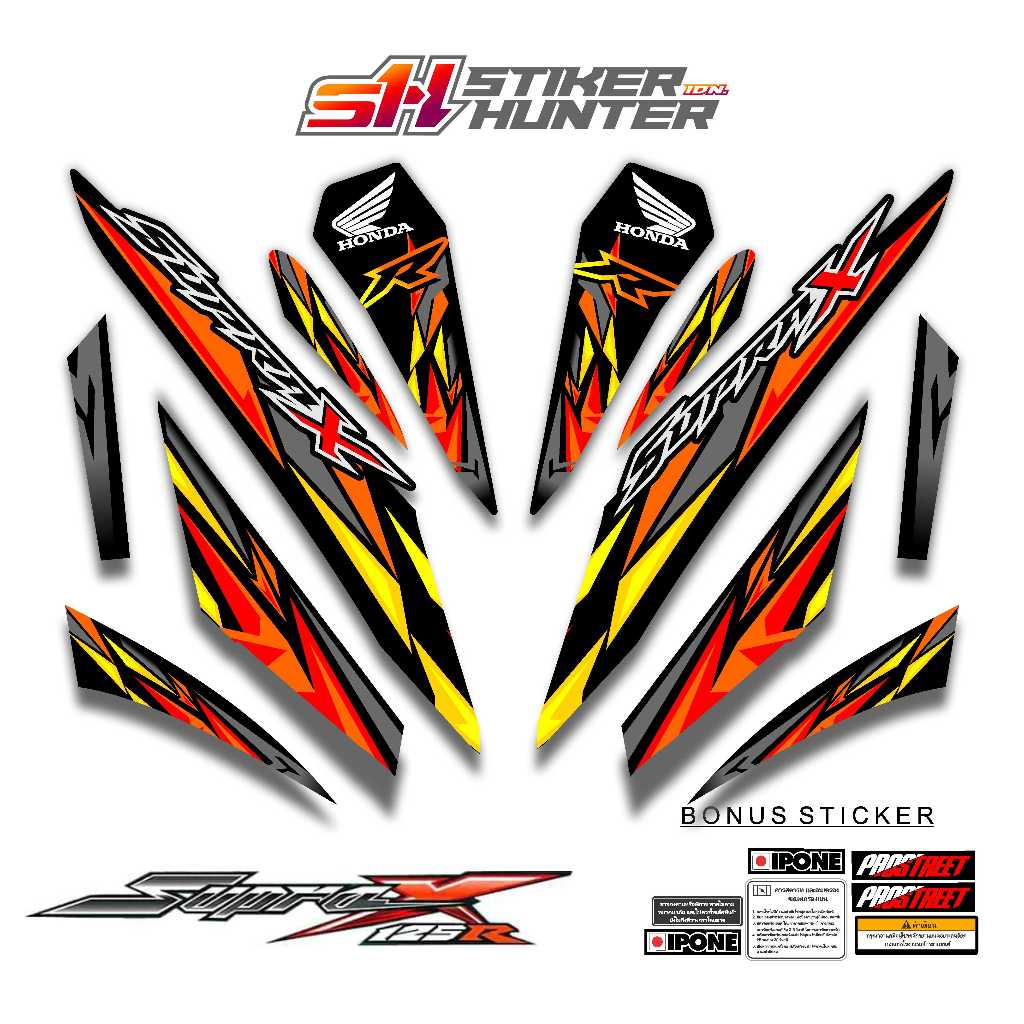 STRIPING STIKER DECAL SUPRA X 125 R 2007 - 2013 MOTIF STHR 2 / STIKERHUNTER / STRIPING MODIF