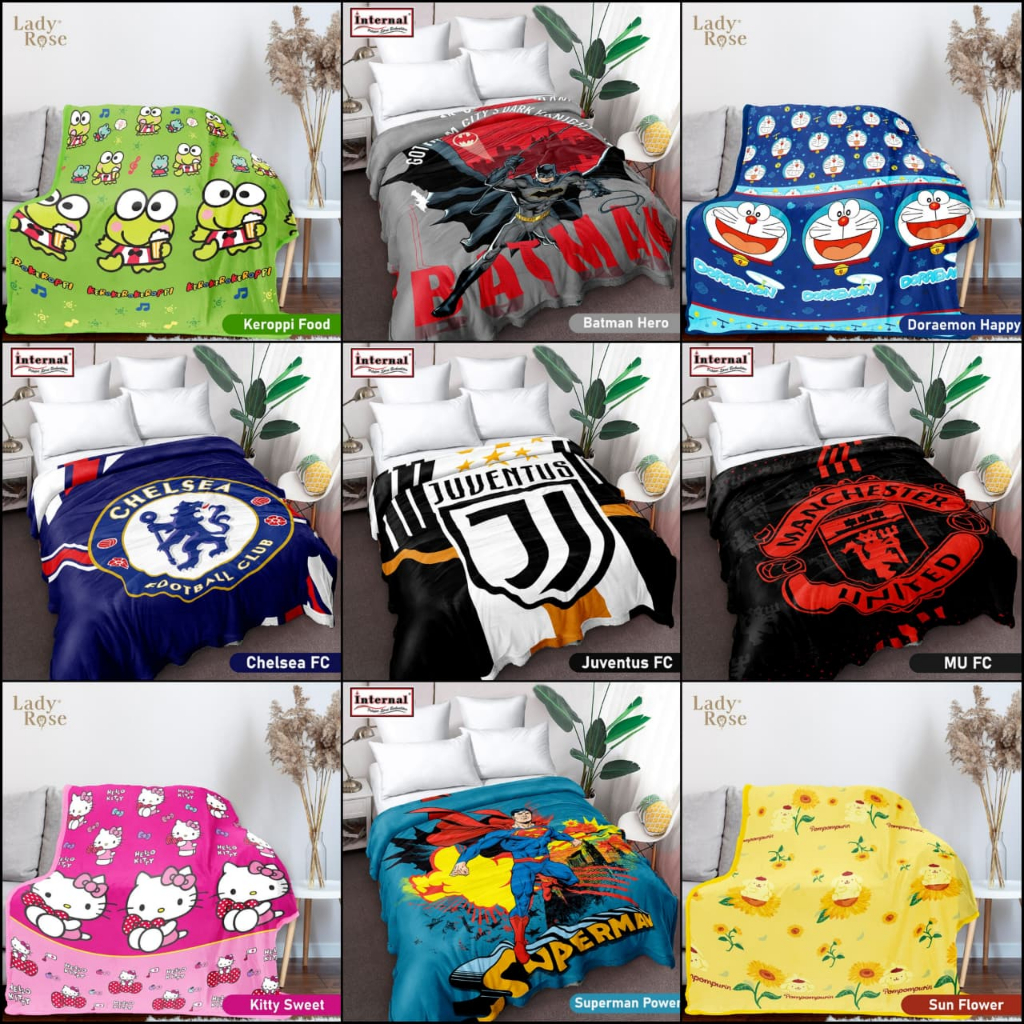 Internal / Lady Rose - Selimut Bulu Halus 160x200 - Motif Karakter / Superhero / Bola