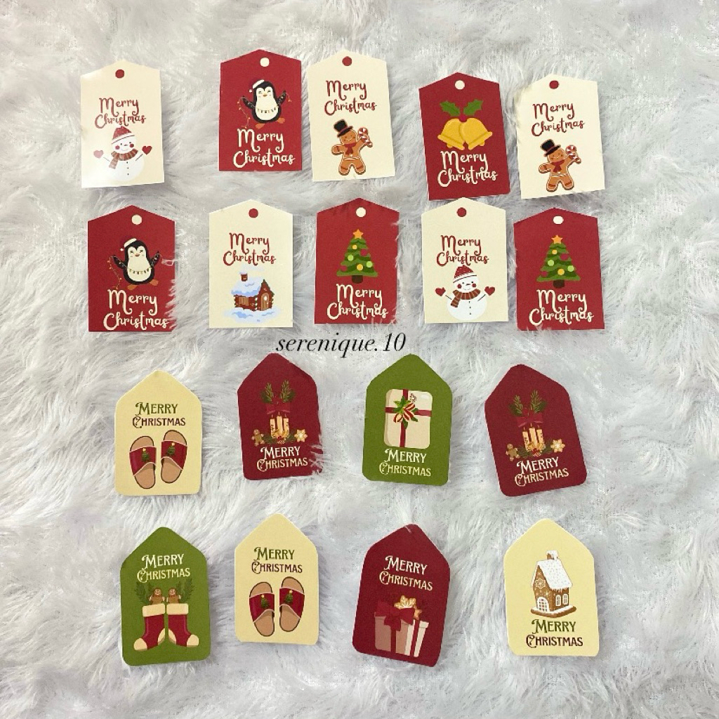HANG TAG NATAL HAMPERS CHRISTMAS LUCU PAKET +RANTAI