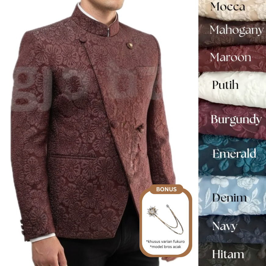 Beskap Solo Sikep Bahan Jaguar Embos Fukuro