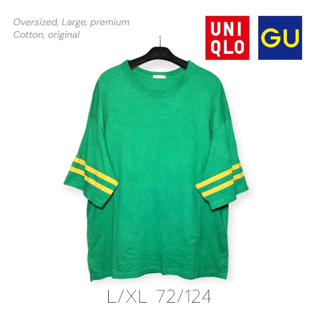 GU Global Uniqlo Oversize T-shirt Original Kaos Katun Premium Size L fit XL