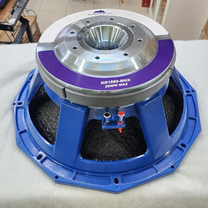 (MAGNET 28 CM) (PETI KAYU) Speaker Rhino Racing RR1880 MKII / RR 1880 MKII- SUBWOFER - VC 5 - Ferite Magnet 18 Inch - ORIGINAL