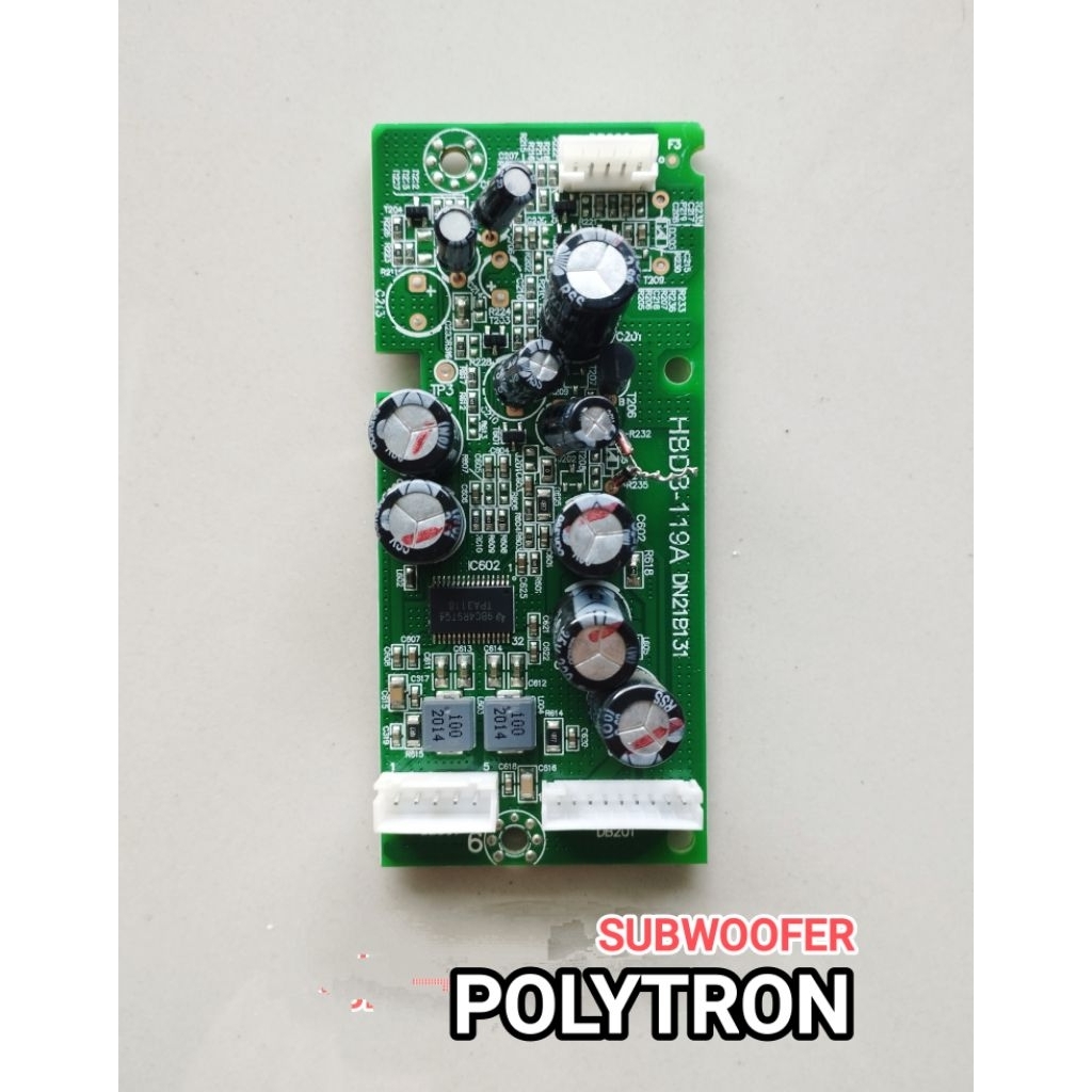 KIT AUDIO  MODUL POWER AMPLIFIER SUBWOOFER LOW BASOKA ORIGINAL TV POLYTRON 32 INC 43 INC DLL