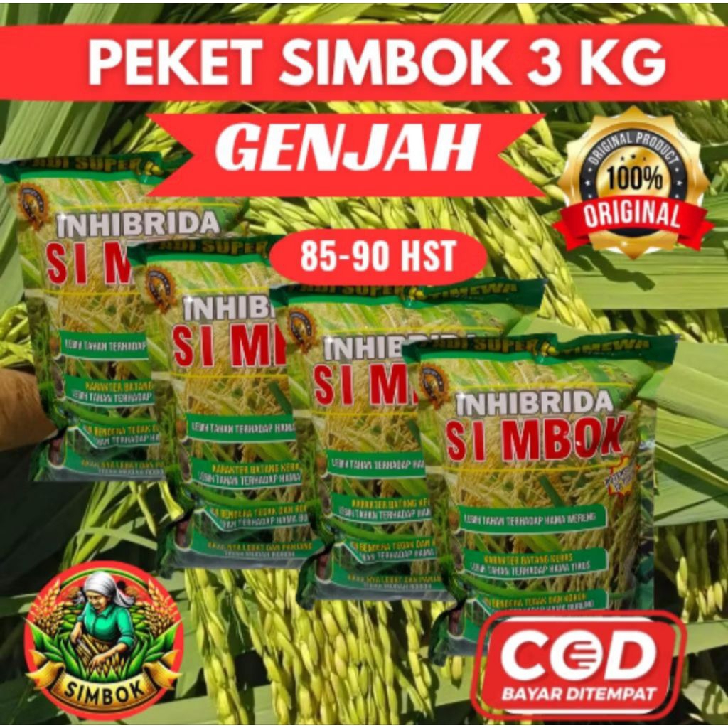 (3KG) BENIH PADI IN HIBRIDA SIMBOK GENJAH UMUR PENDEK (85-90 Hst) 100%ORIGINAL