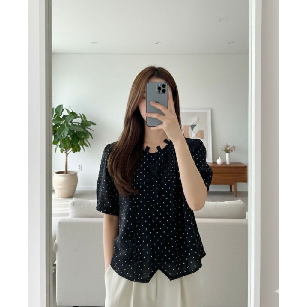 Polkadot Crop Blouse