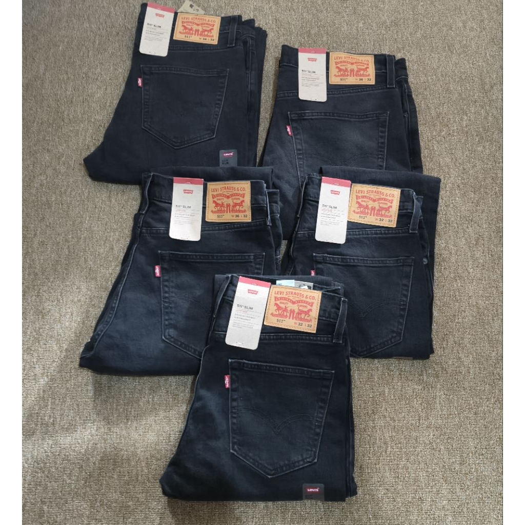 Jeans Pria Lev's 511 Slim Black Wash New Original ( 511-6244 )