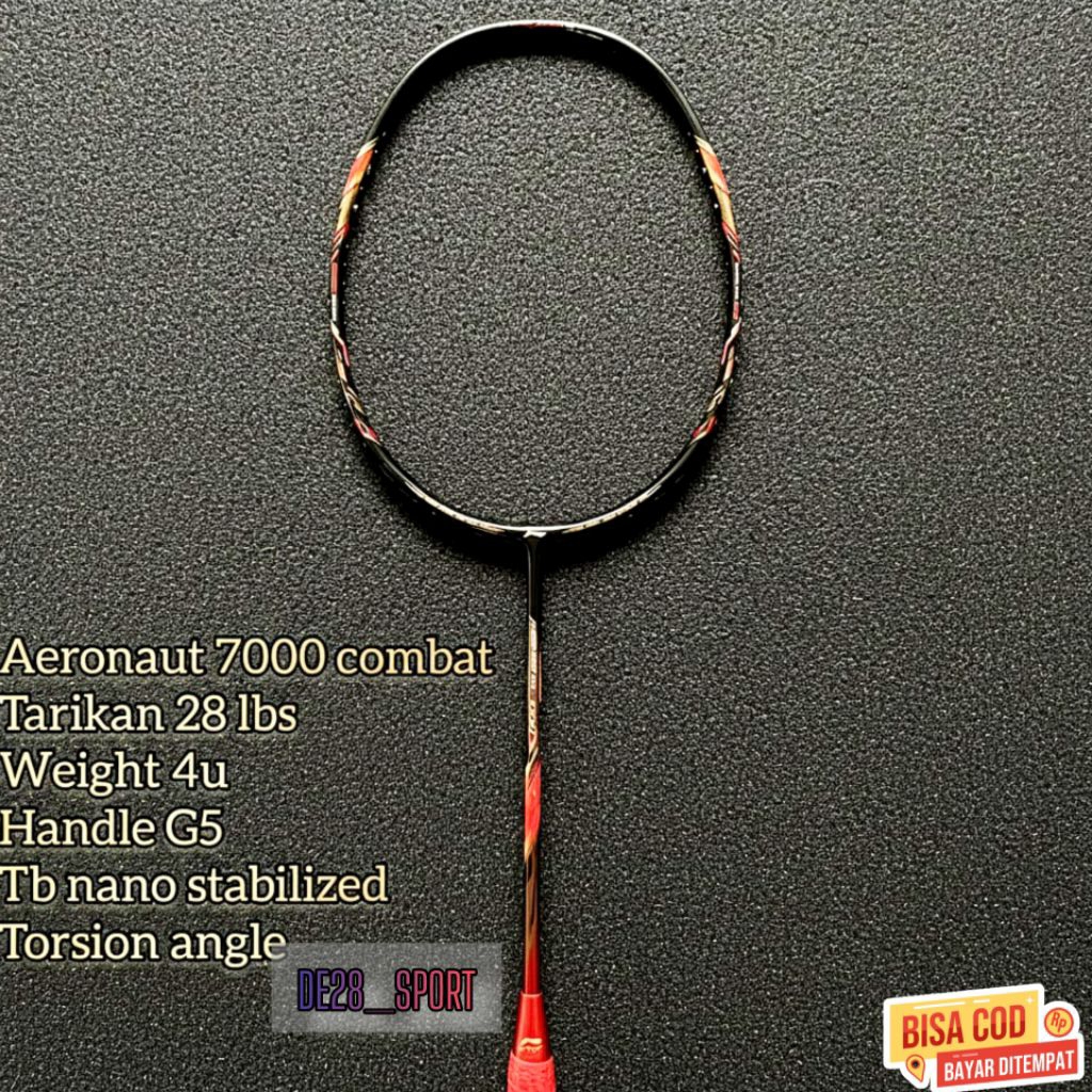 RAKET BADMINTON AERONAUT 7000 COMBAT TARIKAN 31 LBS BERAT4U/G5 FULL SET KUALITAS TERBAIK SIAP PAKAI 