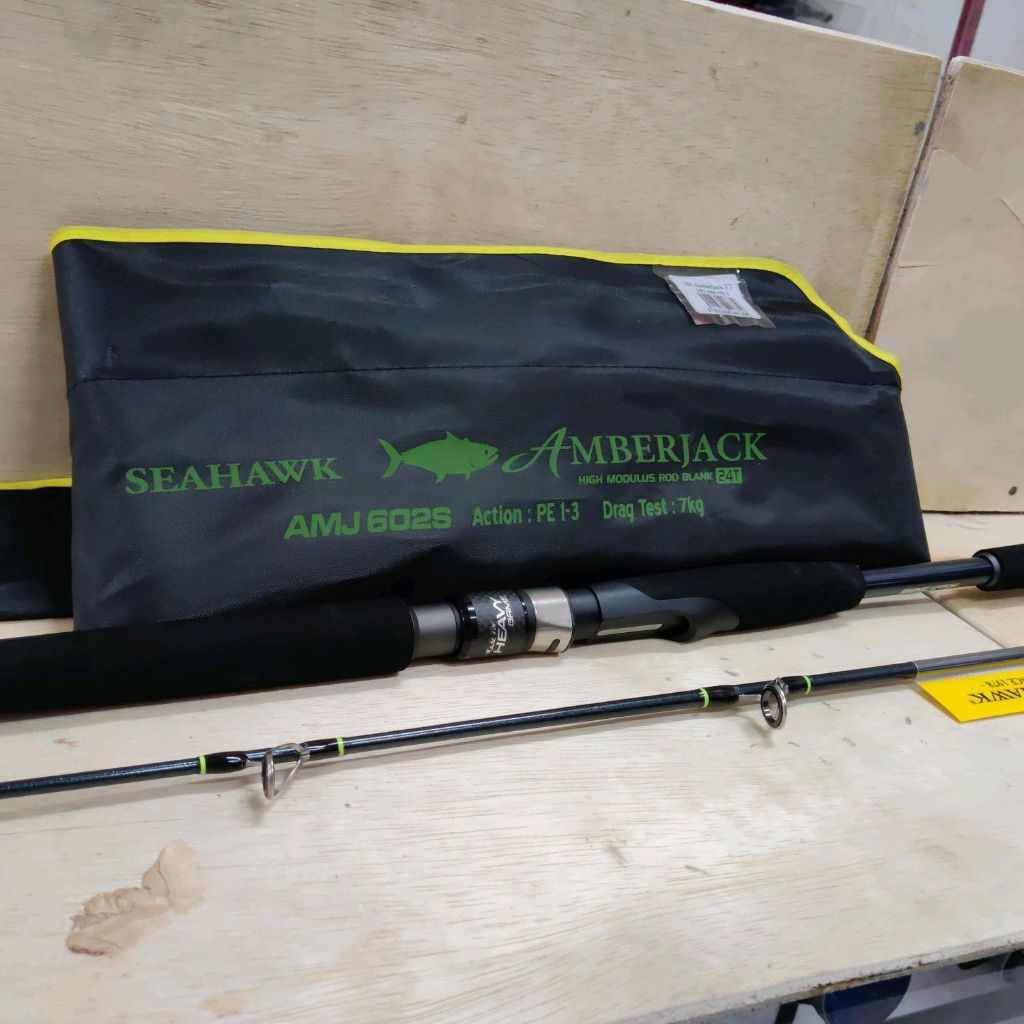 Joran Fishing Rod Pancing SEAHAWK Amberjack PE 3-6 mancing ikan spinning Jigging casting |  OH