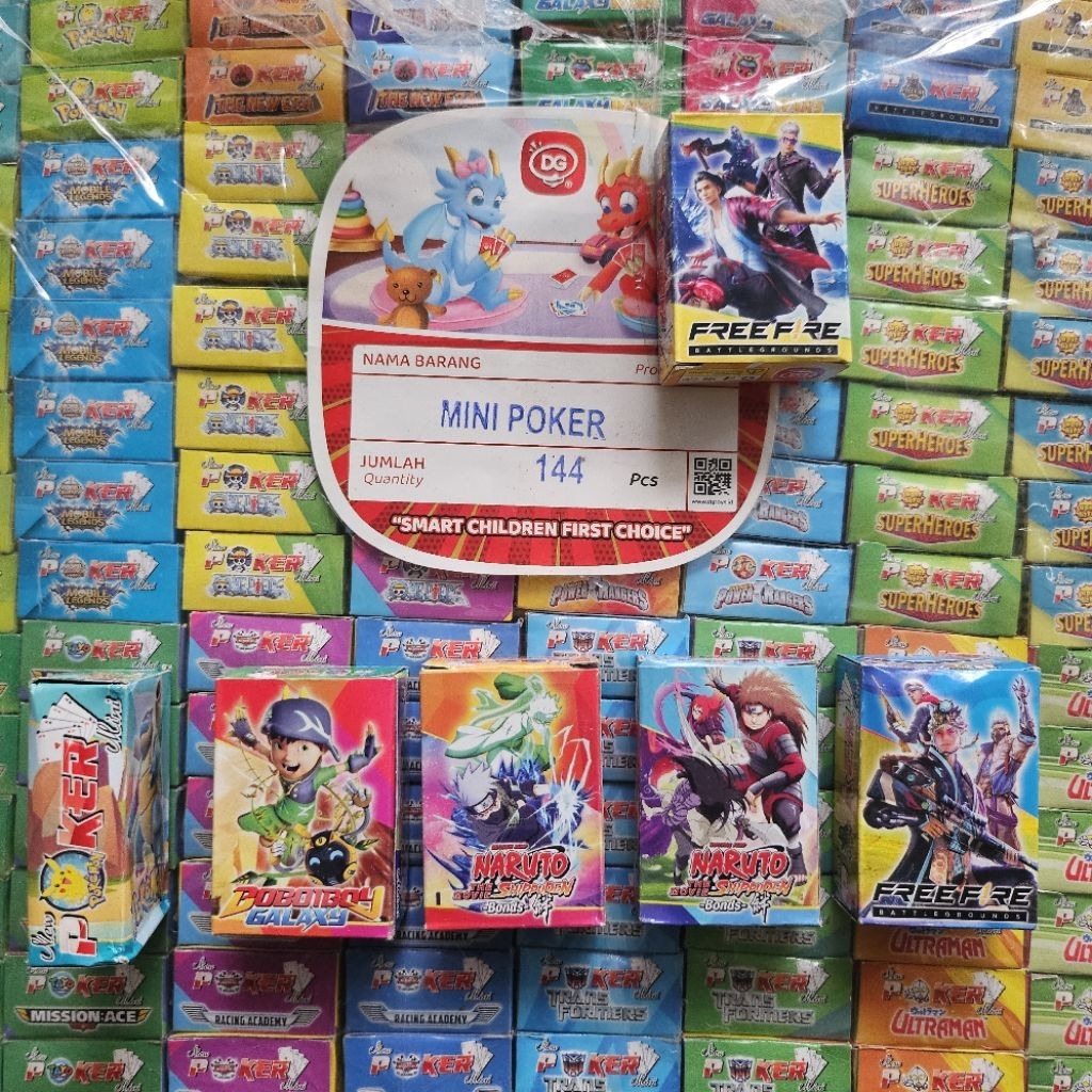 mainan kartu poker mini karakter / mainan kartu remi karakter / mainan anak murah