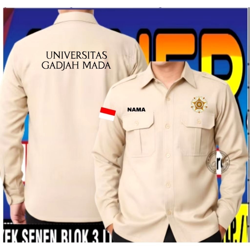ready stok kemeja bordir kemeja UGM baju UGM seragam UGM Pdh UGM Pdl UGM kemeja universitas gadjah M