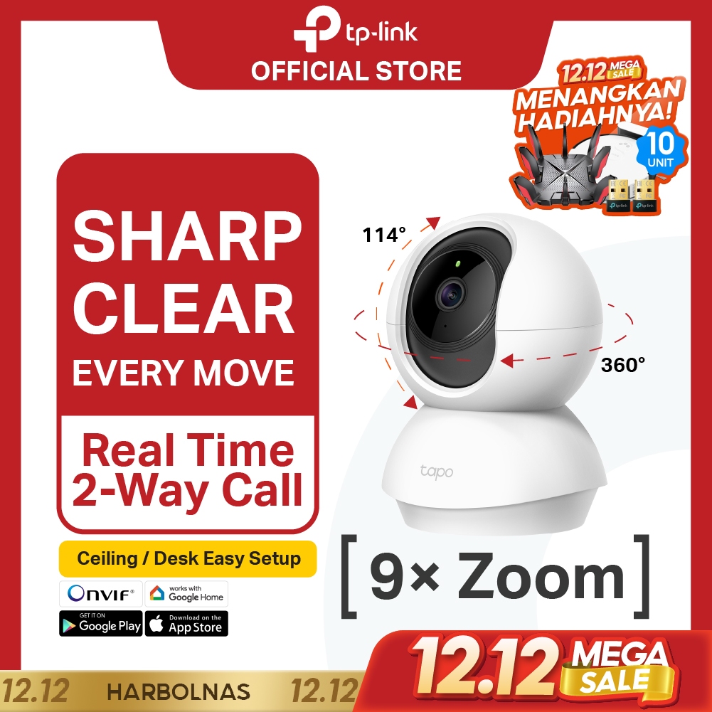 TP-Link Tapo C200 | 1080P Kamera CCTV | PTZ IP WiFi Camera | 2MP HD | Indoor | Video | Murah Toko