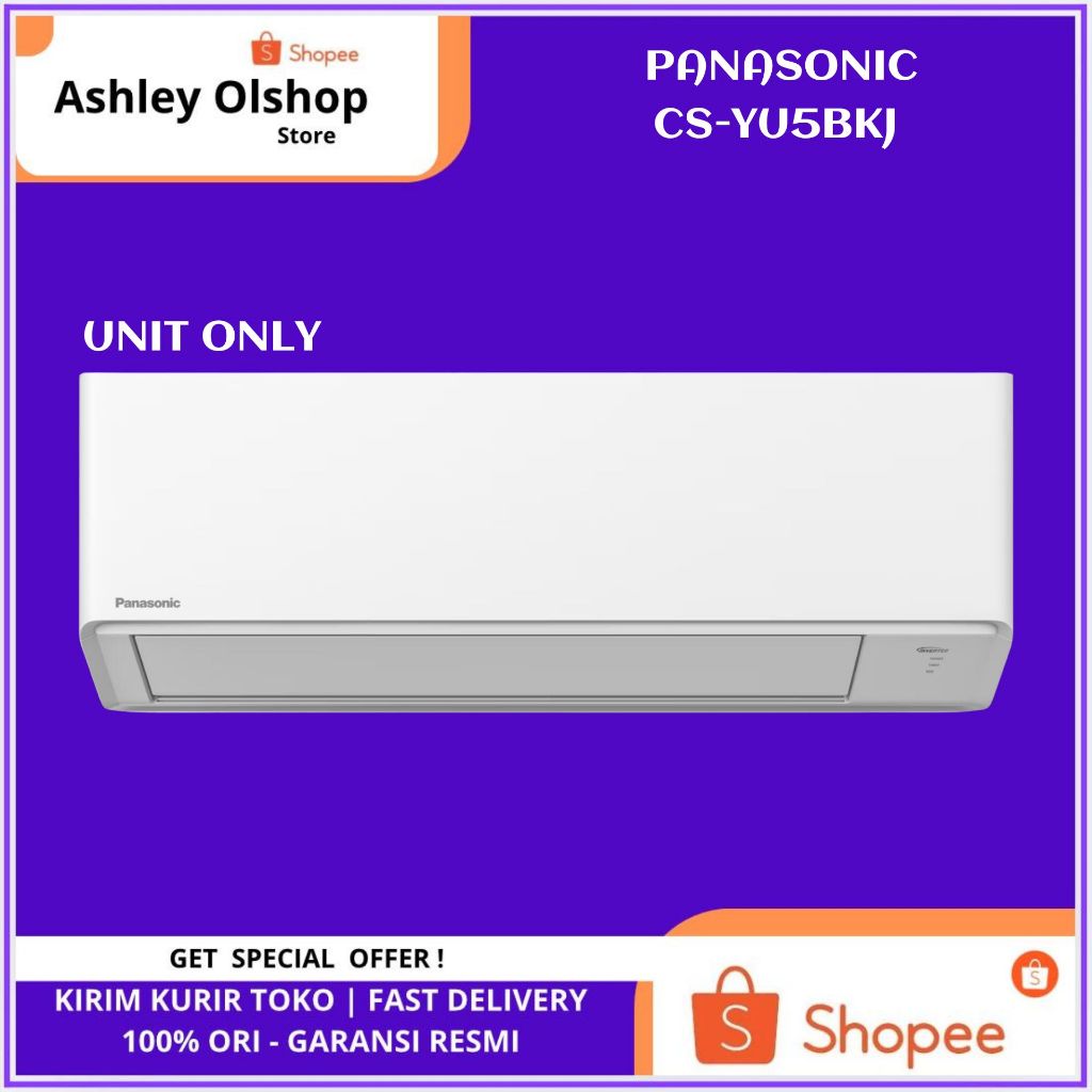 AC Panasonic Standard Inverter 0.5 PK CS/CU-YU5BKJ AC Split Ecolite Panasonic Si-Biru R32 1/2 PK CS-