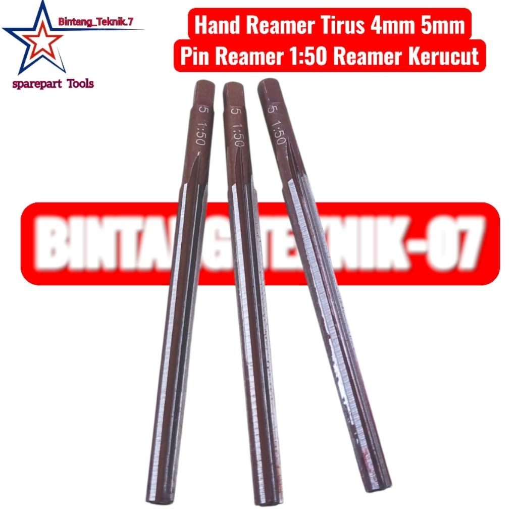 Hand Reamer Tirus 4mm 5mm Pin Reamer 1:50 Reamer Kerucut