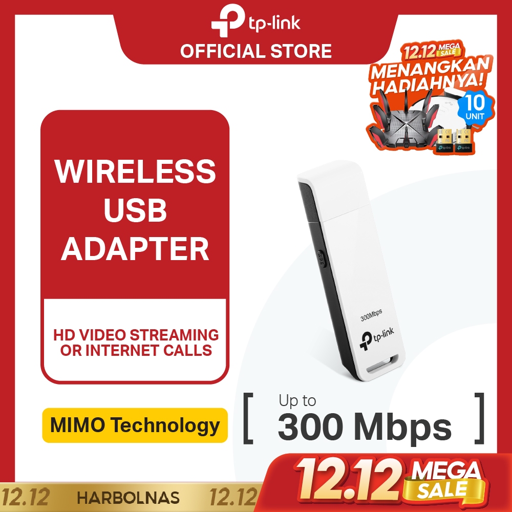 TP-Link TL-WN821N | 300Mbps Wireless N Adapter | WiFi Receiver | Dongle | WPS | PC Laptop Desktop