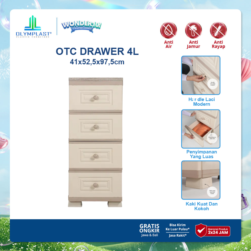 Olymplast Drawer Cabinet - Laci Penyimpanan - Lemari Pakaian / OTC Drawer