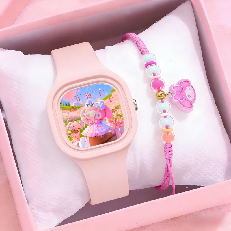 Jam tangan perempuan My Melody & gelang anak SANRIO Jam tangan anak-anak simulasi