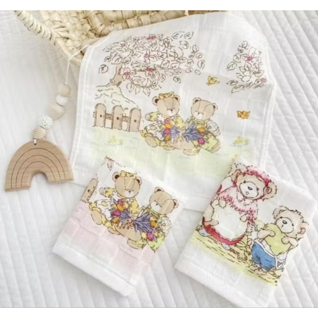 Papio - [3 PCS] Saputangan handuk Handuk kecil Handuk Muka DIXON 25x25