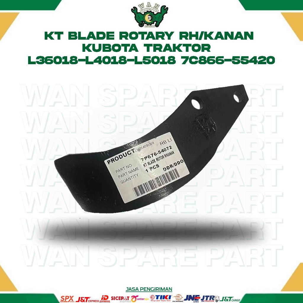 KT BLADE ROTARY RH KANAN KUBOTA TRAKTOR L36018-L4018-L5018 7P676-54072 for TRAKTOR WAN SPAREPART