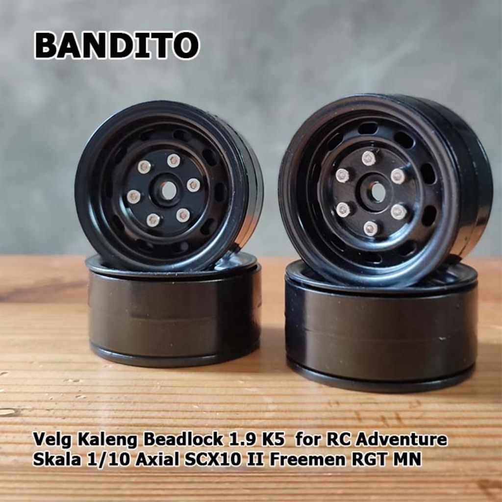 BANDITO Velg Kaleng Beadlock 1.9 K5 for RC Adventure Skala 1/10 Axial SCX10II Freemen RGT MN