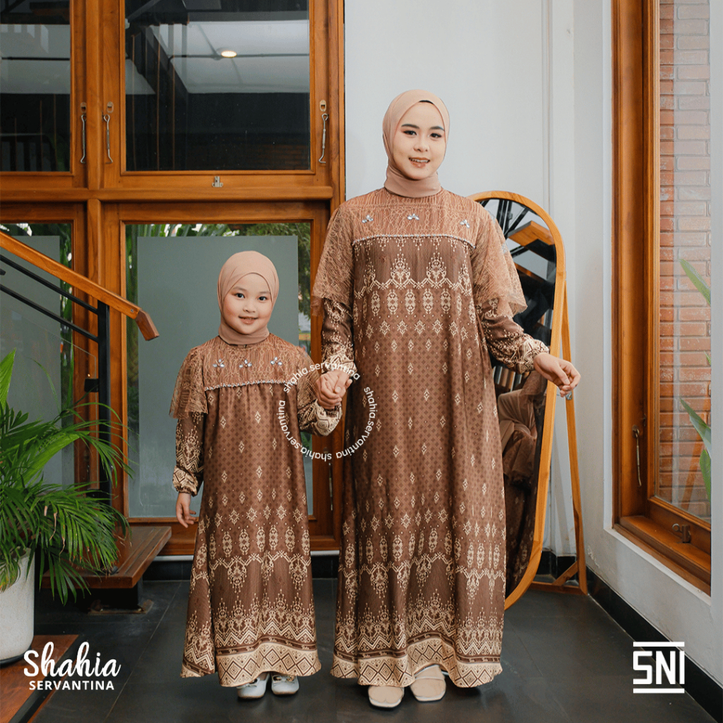 Shahia Servantina - Caroline Dress Gamis Anak Perempuan Couple Mom & Kids
