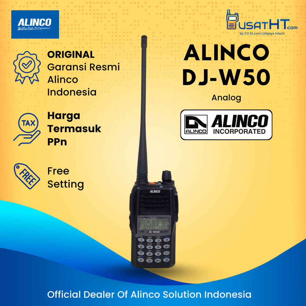Radio HT Handy Talky ALINCO DJ-W50 / W50 DUALBAND VHF/UHF Garansi Resmi 100% ORIGINAL