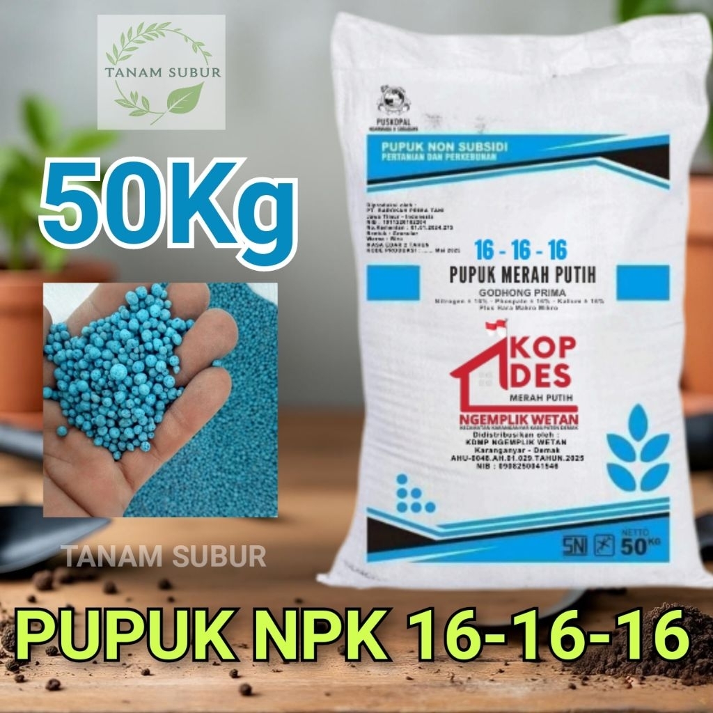 PUPUK NPK 16-16-16 50KG | PUPUK NPK MUTIARA | PUPUK NPK MERAH PUTIH | PUPUK ORGANIK | PUPUK NPK BERK