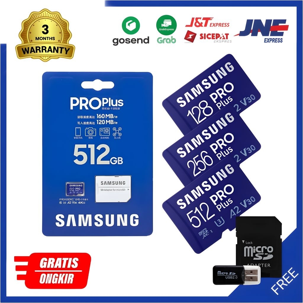 Kartu Memori SD Card Pro Plus 160Mb/s – 128GB / 256GB / 512GB / 1024GB – High Speed untuk kamera cct