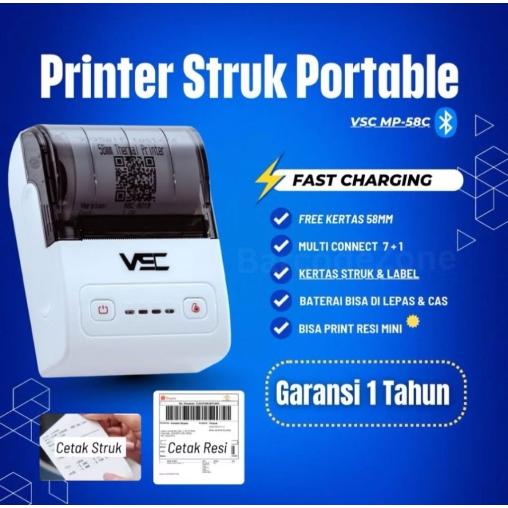 Printer Bluetooth Thermal VSC MP-58M