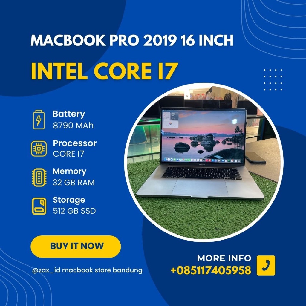 macbook Pro 16 inch 2019 core i7 8 core