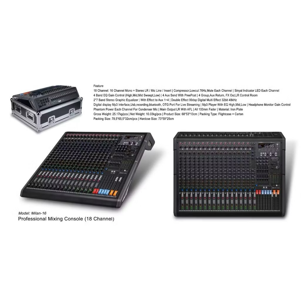 Mixer 16 Channel Ashley Milan 16 Original