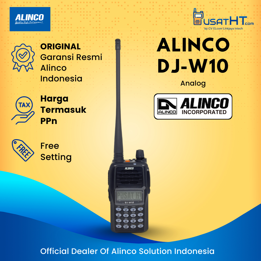 Radio HT Handy Talky ALINCO DJ-W10 / W10 Sigleband VHF Garansi Resmi 100% ORIGINAL