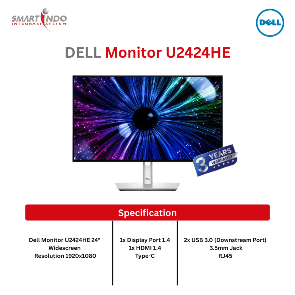 Dell Monitor U2424HE 24" Widescreen Resolution 1920x1080