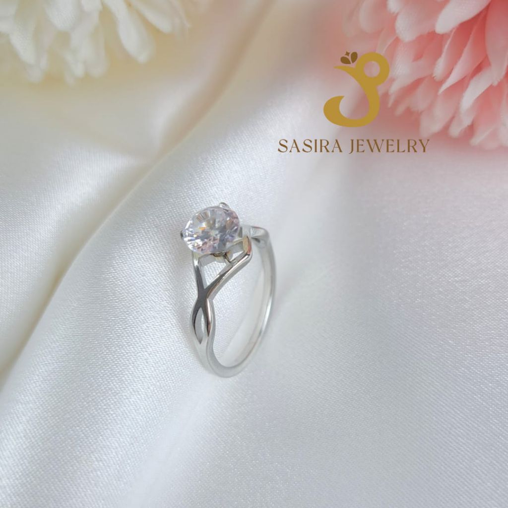Cincin Titanium Putih Elegan