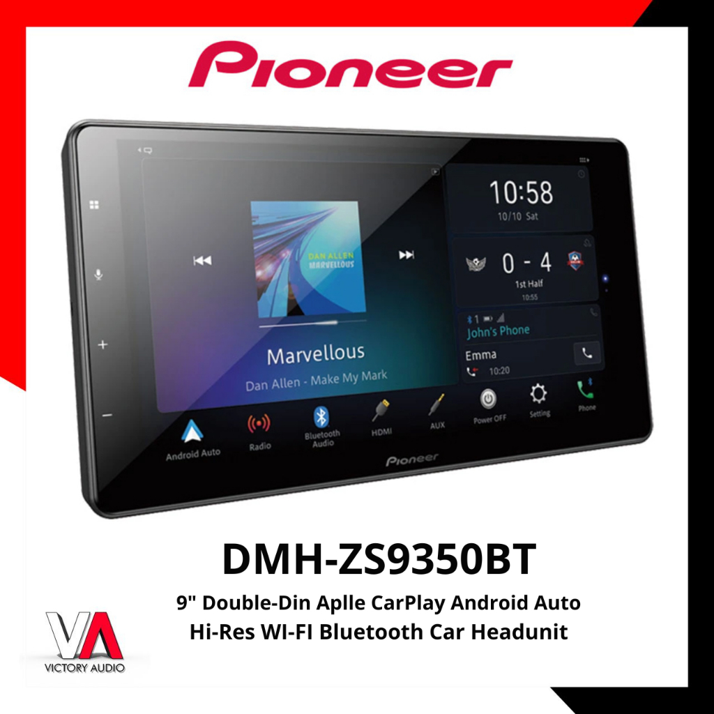 Head Unit Mobil PIONEER DMH-ZS9350BT 9 Inch Apple Carplay & Android Auto ORIGINAL