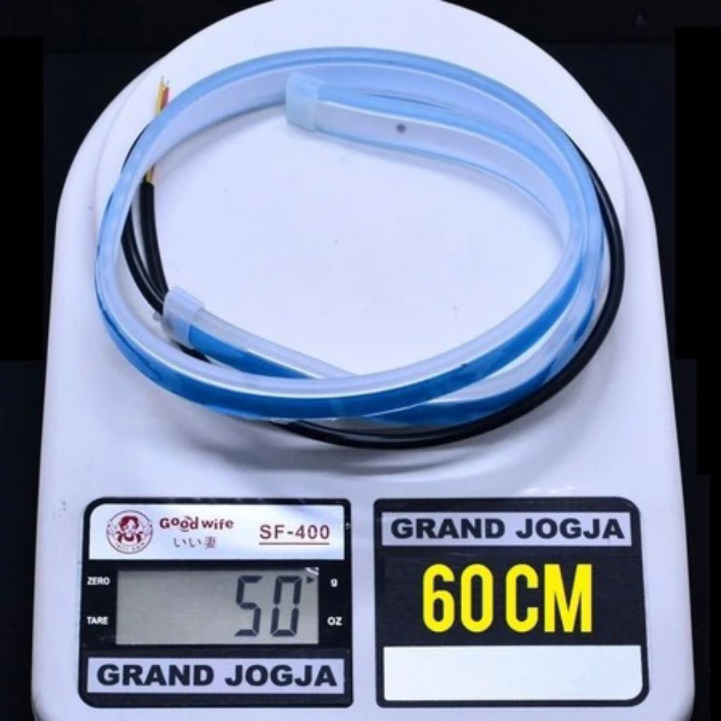 LED ALIS RUNNING 60CM 1 SET ISI 2 GRADE A Mode Demo Welcome Diam Runing Slim Drl Mobil Motor 2 Warna