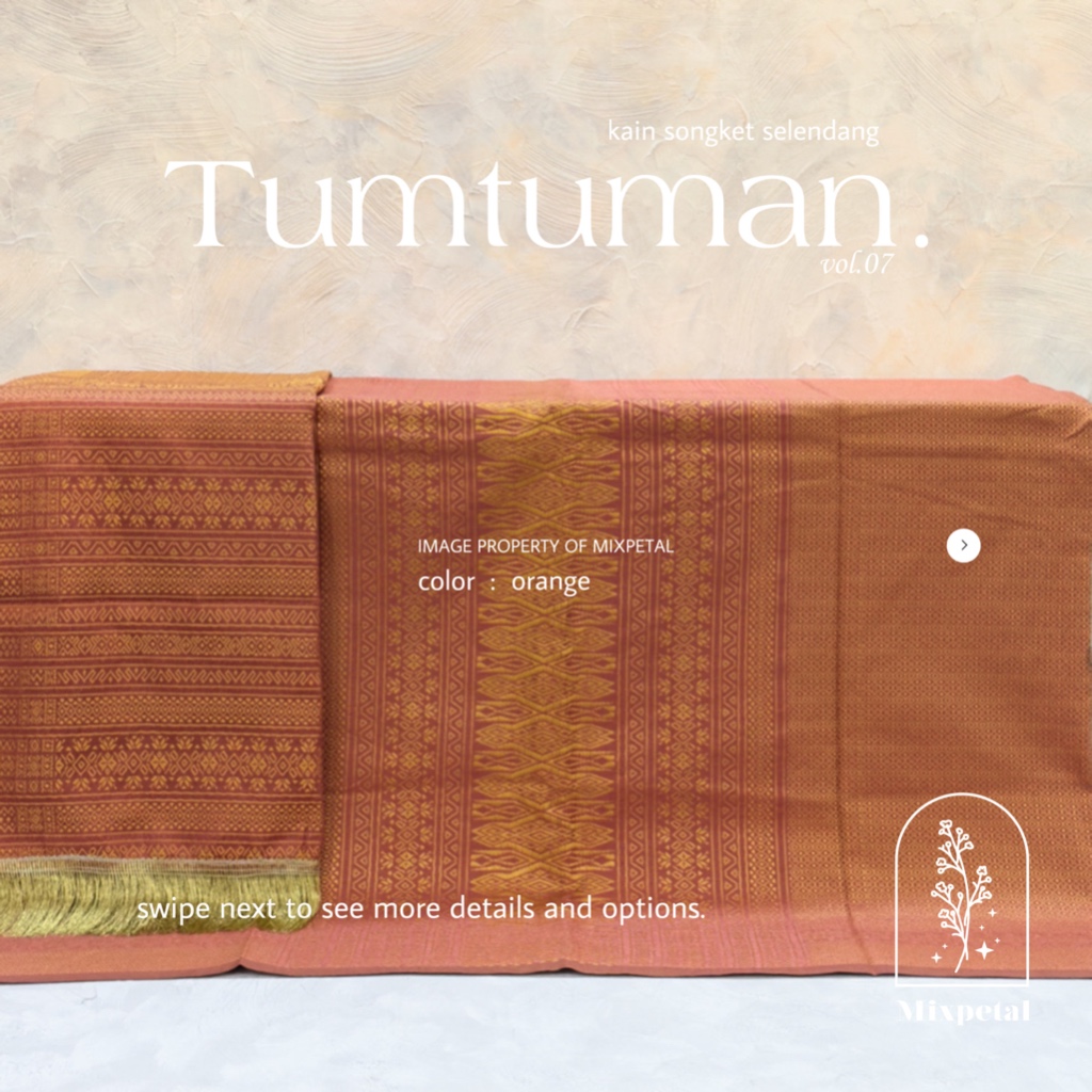 KAIN SONGKET SELENDANG TUMTUMAN