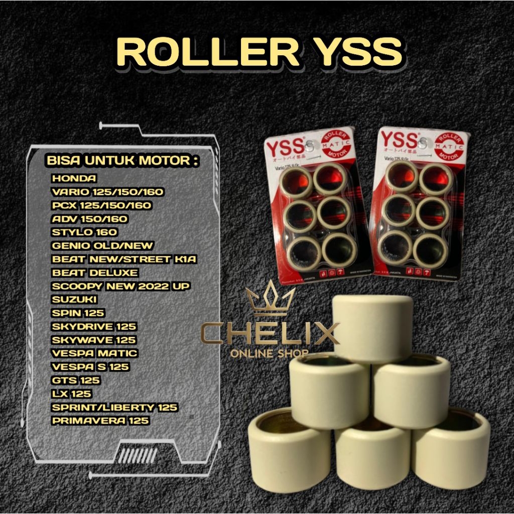 roller yss vario125/150/160 beat deluxe,genio old/new pcx 125/150/160 scoopy new
