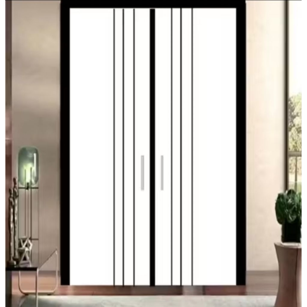 pintu minimalis pintu utama, pintu depan pintu kupu tarung, motif garis 3 pintu modern