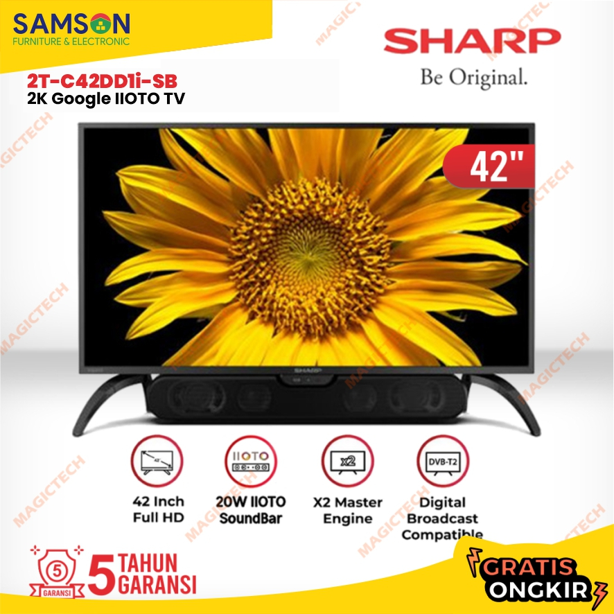 TV LED SHARP 42 Inch / 42" 2T-C42DD1i-SB IIOTO SoundBar Digital TV FHD