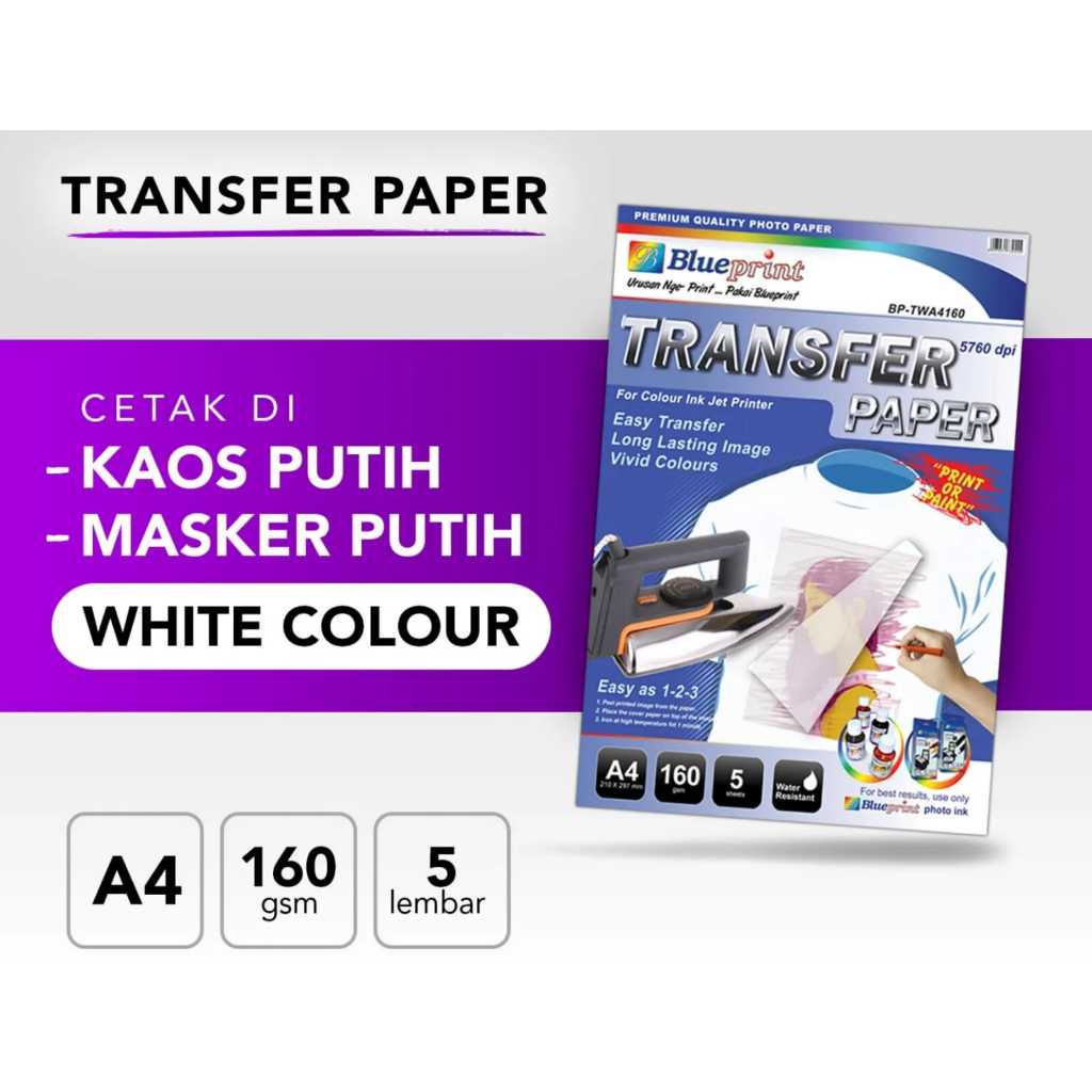 PAPER BLUEPRINT TRANSFER WHITE / KERTAS SABLON KAOS PUTIH