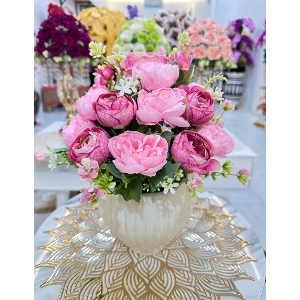 Bunga meja Set pot keramik