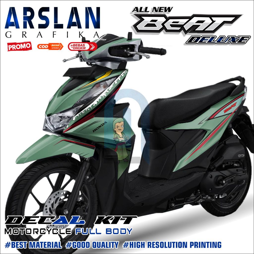 Decal Beat Deluxe Full Body Stiker Motor Keren Stiker Motor Simpel Polos Variasi Zorro Anime