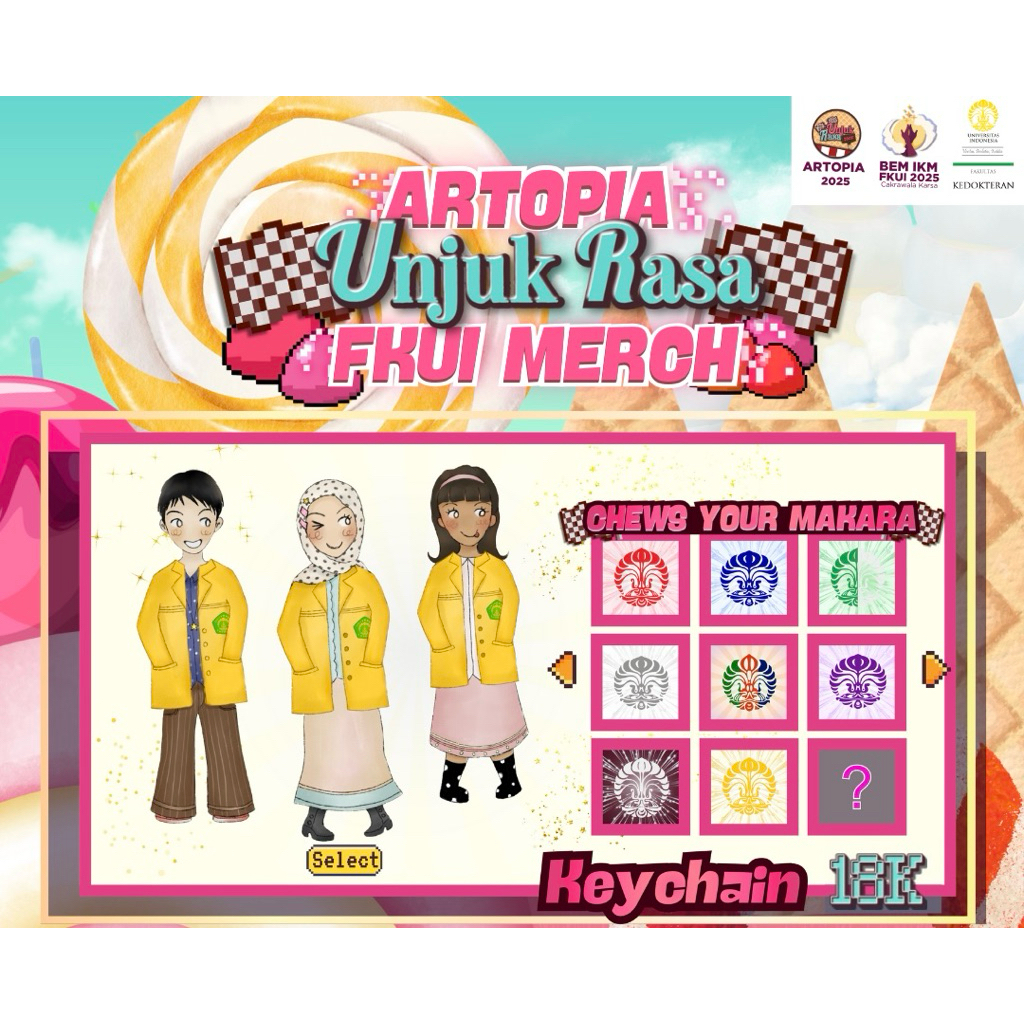 Keychain jakun ui custom makara artopiafkui